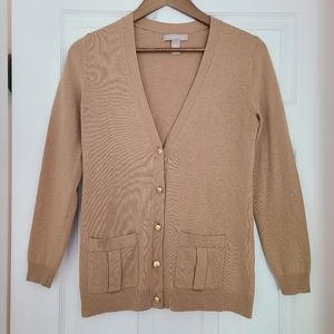 BOGO! Banana Republic Tan Camel Brown Cardigan Gold Buttons Small S